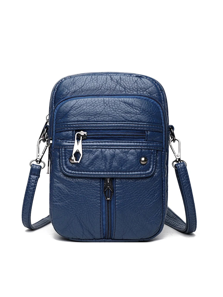 Vintage Leather Crossbody - Mobile Phone Bag