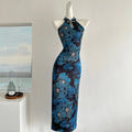 Eastern Aura Jacquard Dress – Modern Slit Cheongsam Maxi