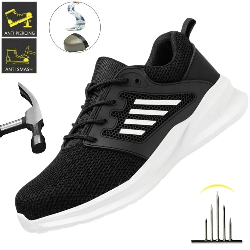 Indestructible Steel Toe Work Sneakers - Lightweight & Puncture-Proof Safety Footwear for Men