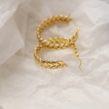 Aurelia Wheat Hoop Earrings – Waterproof 316L Stainless Steel Jewelry