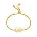Aura Pearl Initial Bracelet – Waterproof Stainless Steel Alphabet Chain