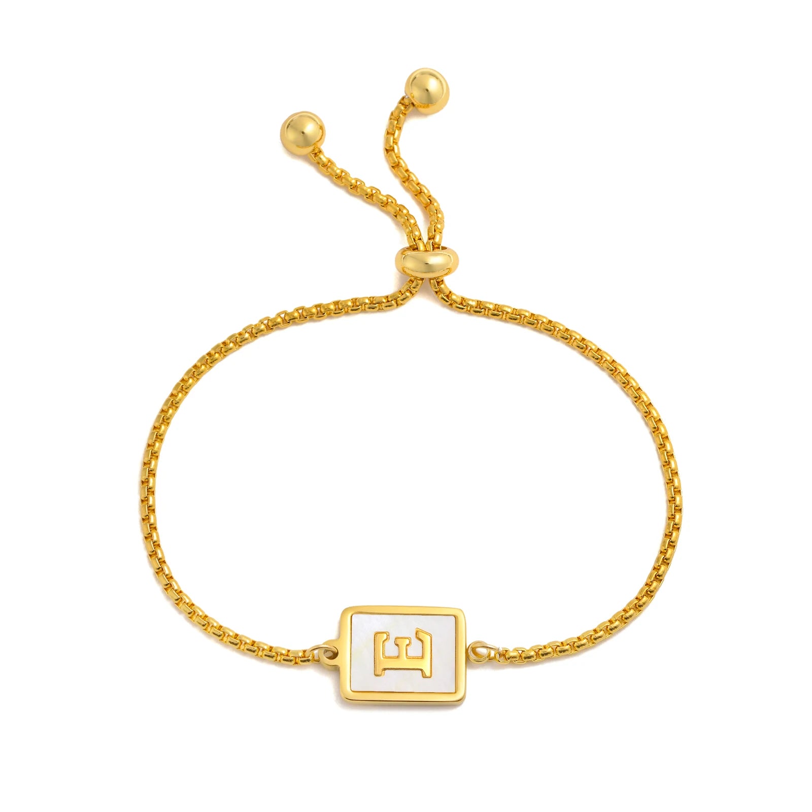 Aura Pearl Initial Bracelet – Waterproof Stainless Steel Alphabet Chain