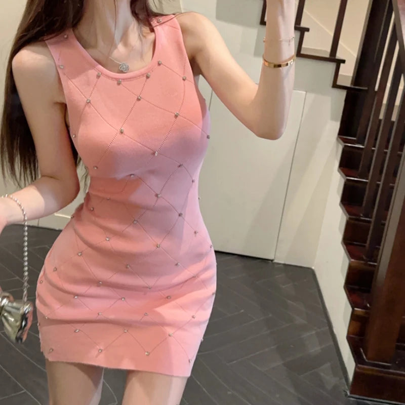 Elegant Ribbed Knit Bodycon Mini Dress