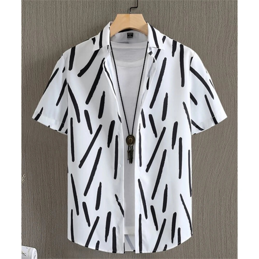 The "Oasis" 3D Geometric Resort Shirt – Summer Loose Casual Hawaiian Top