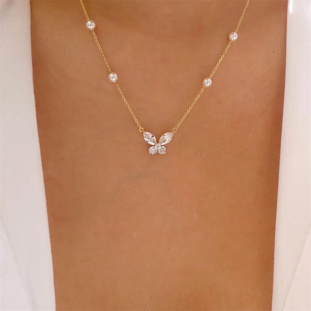 Vintage Elegant Layered Chain Pearl Necklace
