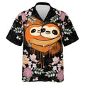 Zalea Sloth Hawaiian Shirt – 3D Printed Tropical Beach Casual Top