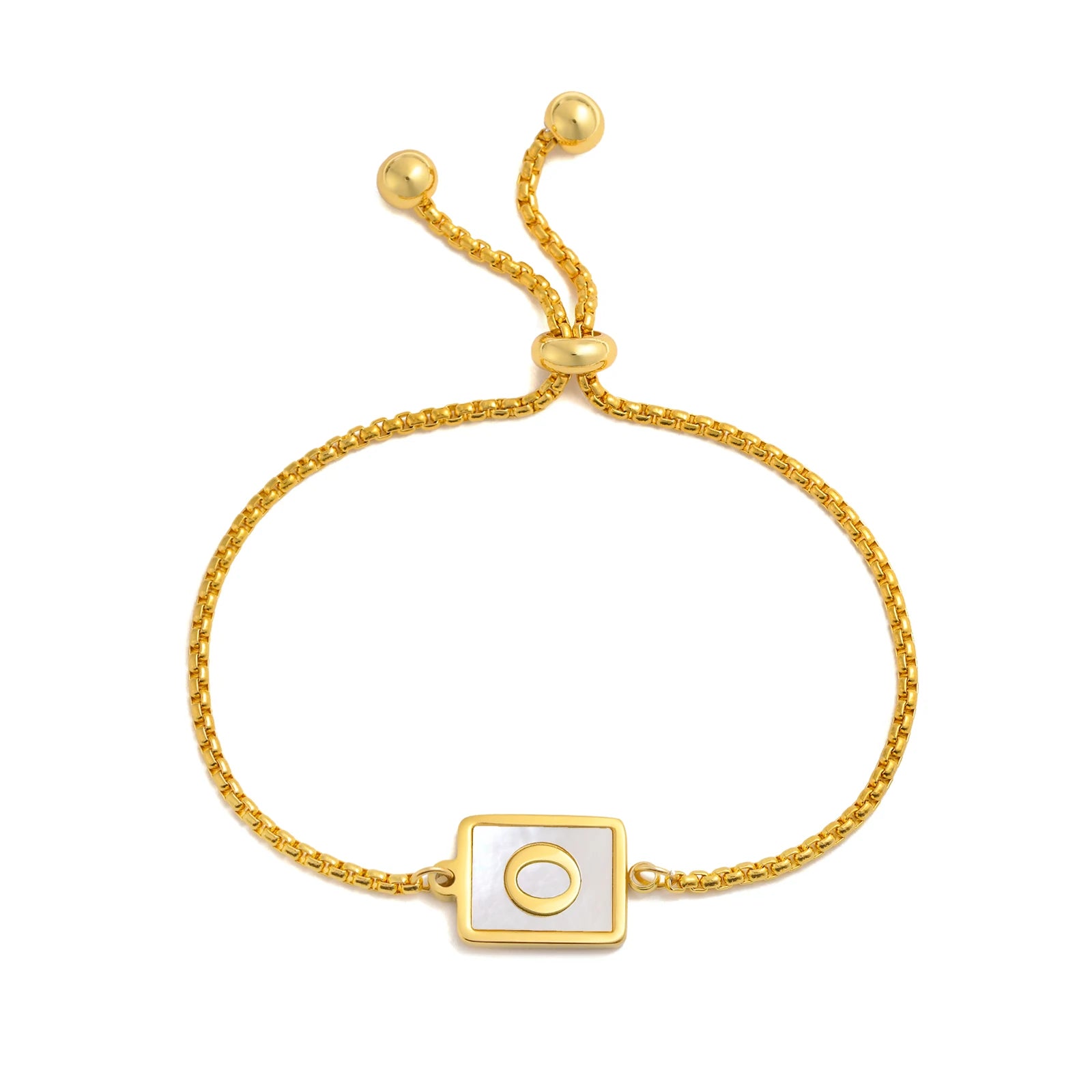 Aura Pearl Initial Bracelet – Waterproof Stainless Steel Alphabet Chain