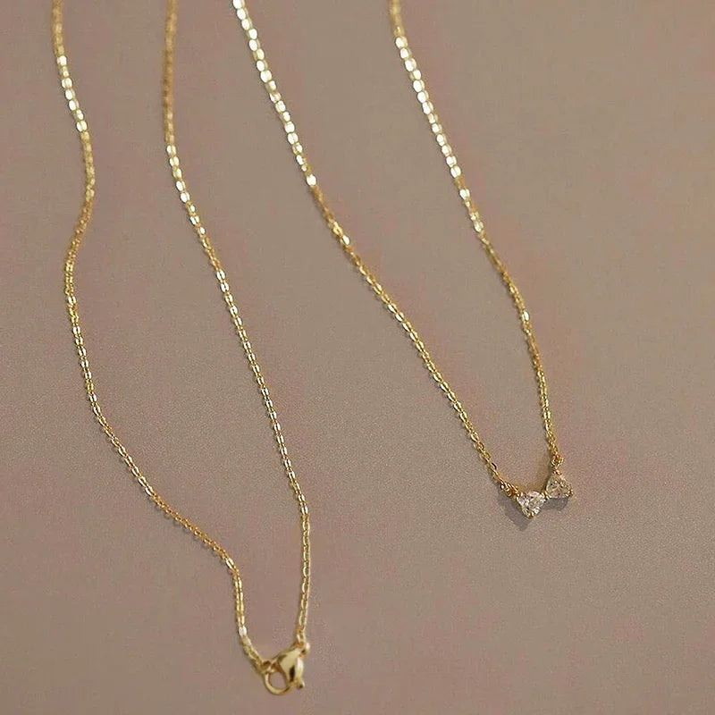 Sparkling Zirconia Bow Statement Necklace