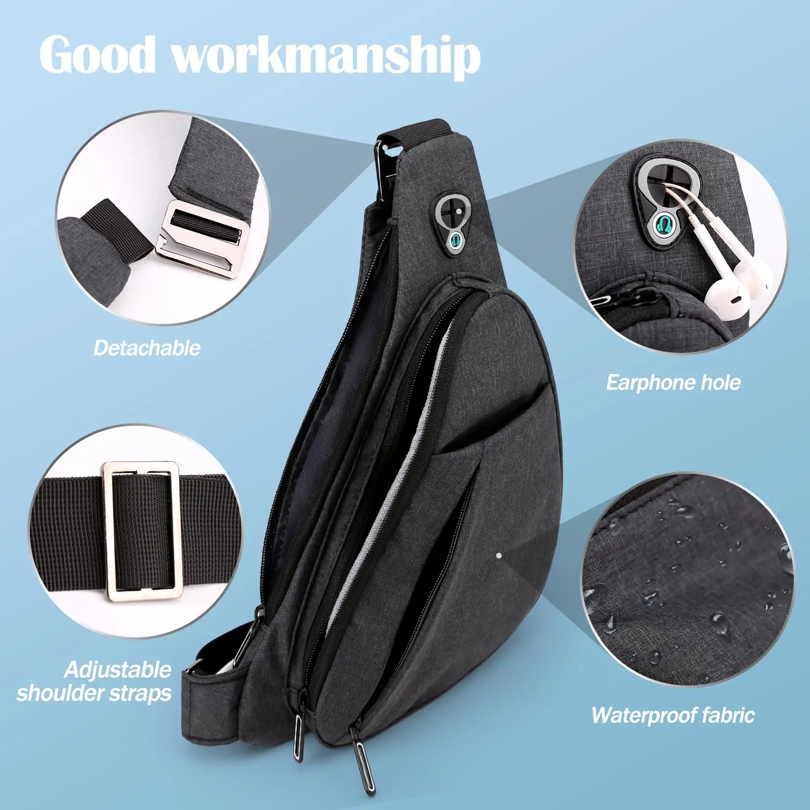 Anti-Theft Lightweight Sling Chest Bag & Crossbody Travel Backpack