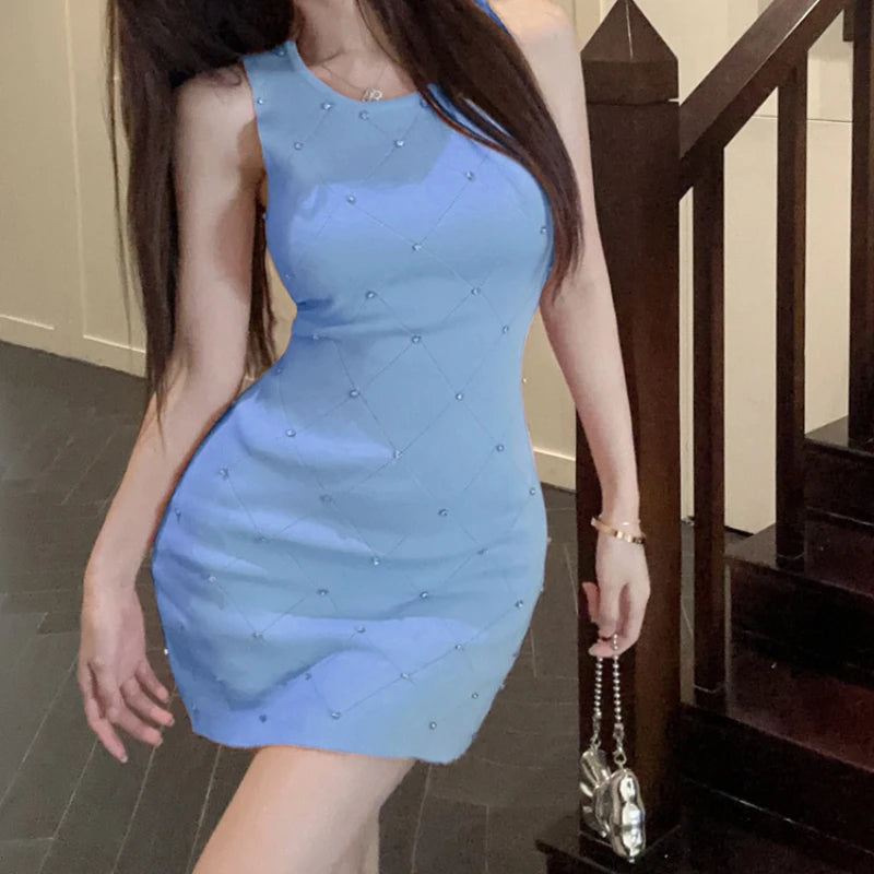 Elegant Ribbed Knit Bodycon Mini Dress