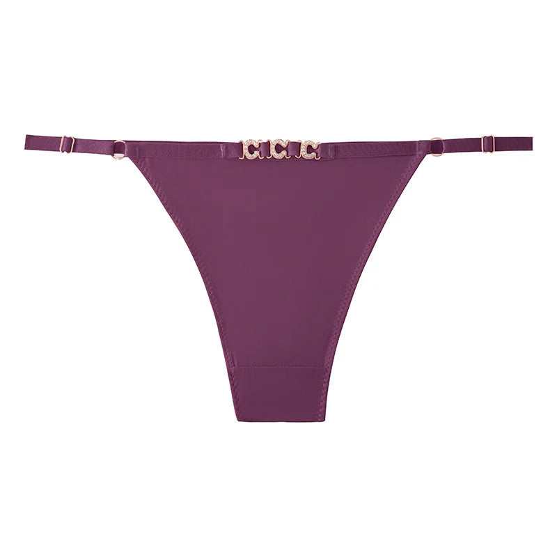 Low-Waist Seamless Thong with Metal Ring Accents