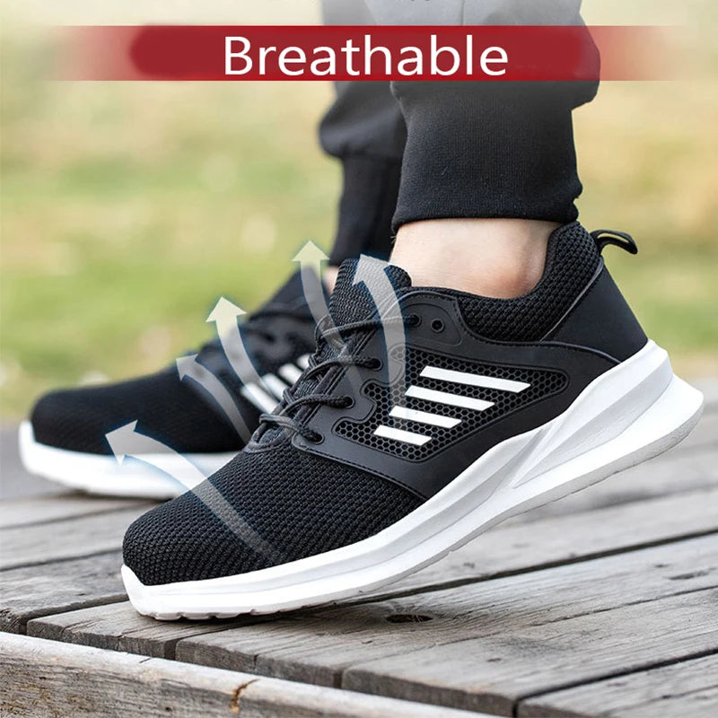 Indestructible Steel Toe Work Sneakers - Lightweight & Puncture-Proof Safety Footwear for Men