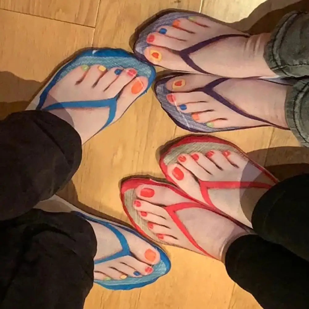 The "PrankFlop" Novelty Socks – 3D Illusion Flip-Flop Ankle Socks