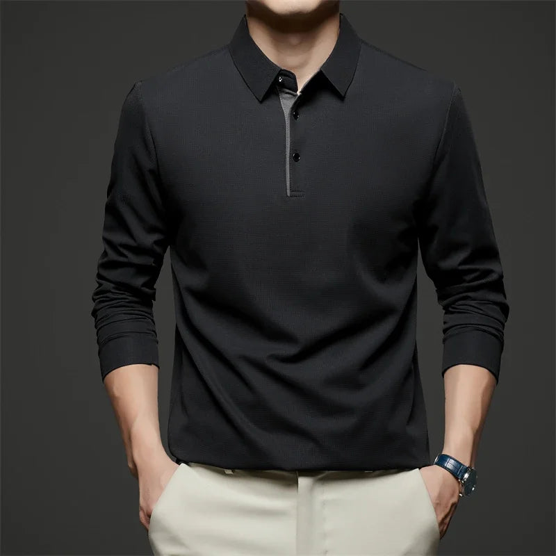 Milano Premium Long-Sleeve Smart-Casual Polo Shirt