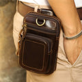 Vintage Leather Utility Belt Bag - Retro Style