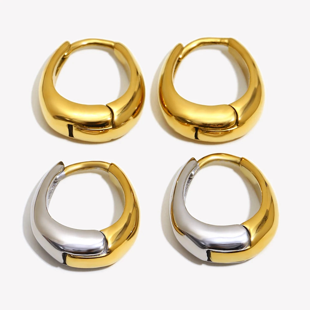 Siren Minimalist Bicolor Teardrop Hoops
