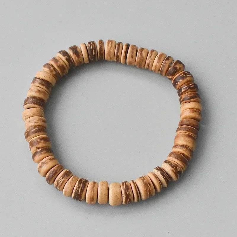Nirvana Coconut Shell Bead Bracelet – Handmade Tibetan Buddhist Amulet