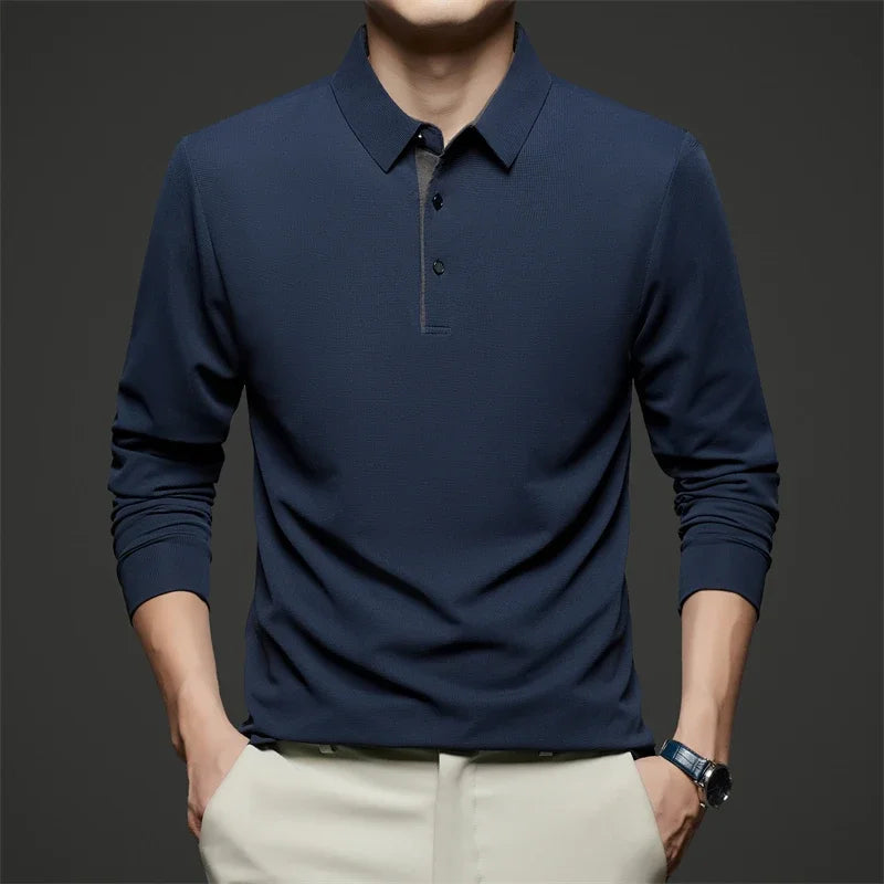 Milano Premium Long-Sleeve Smart-Casual Polo Shirt