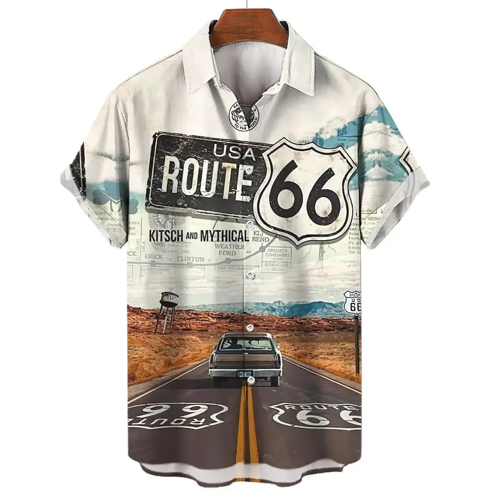 Route 66 Nomad Shirt – Vintage Classic Cars Short Sleeve Top