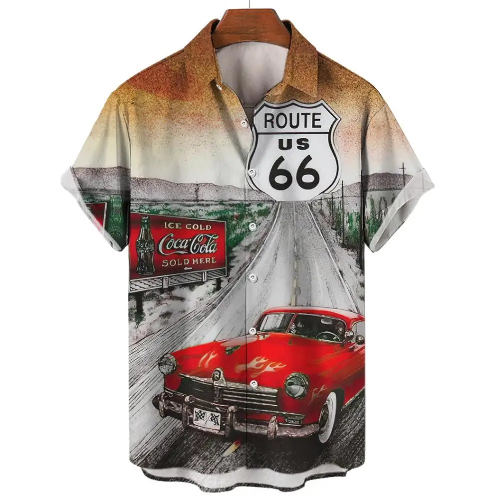 Route 66 Nomad Shirt – Vintage Classic Cars Short Sleeve Top