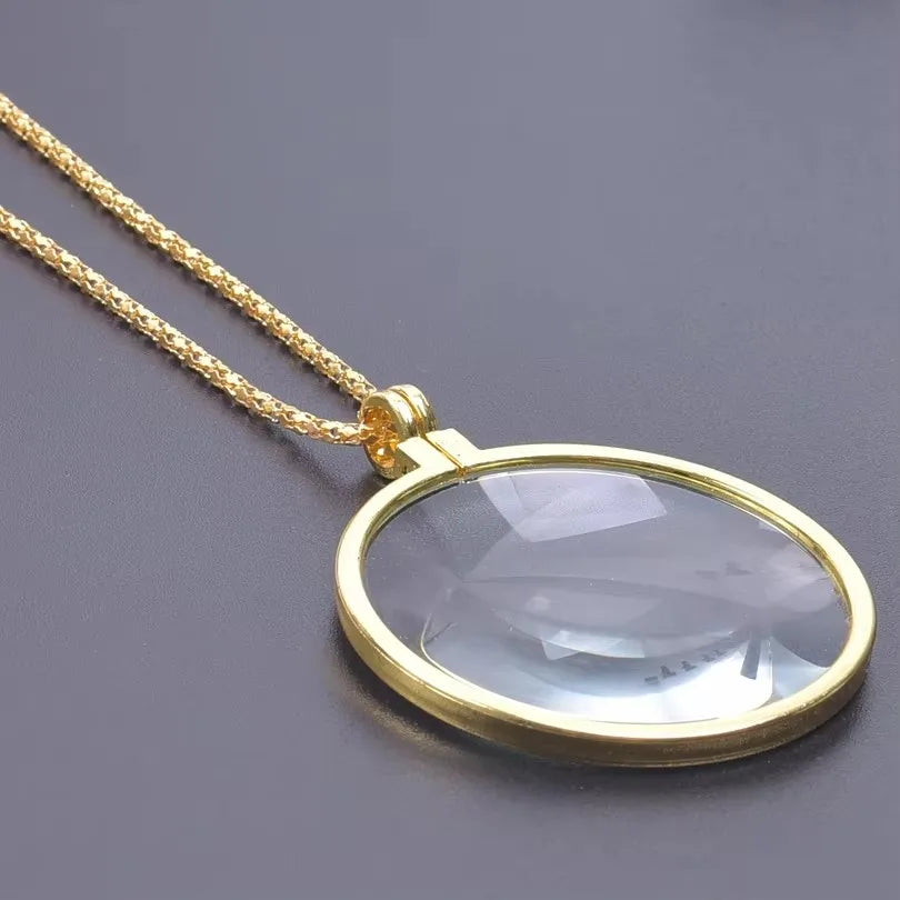 The "Aura" 5X Magnifier Pendant Necklace – Portable Vintage Reading Lens