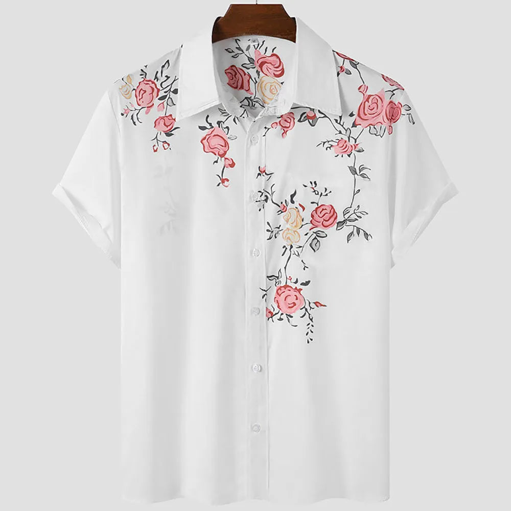 The "Sakura Breeze" Unisex Hawaiian Shirt – Summer Sakura Pattern Short Sleeve