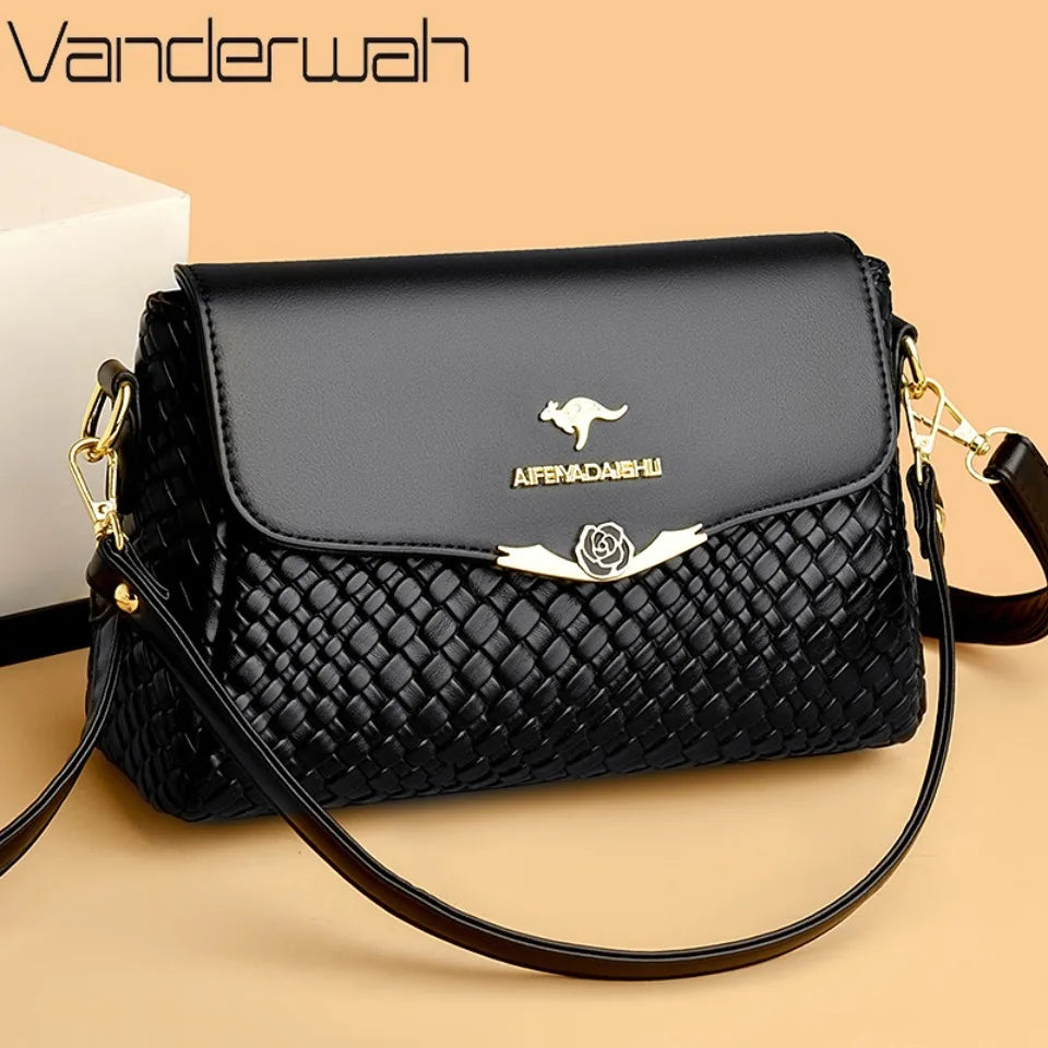 Luxury Woven Shoulder Bag - Elegant Designer Style