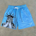 Statue of Liberty Graphic Print Shorts
