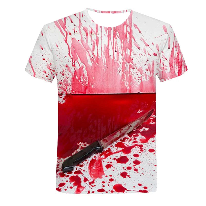 The "Carnage" 3D Graphic Oversized Tee – Horror Blood Palm Harajuku Streetwear
