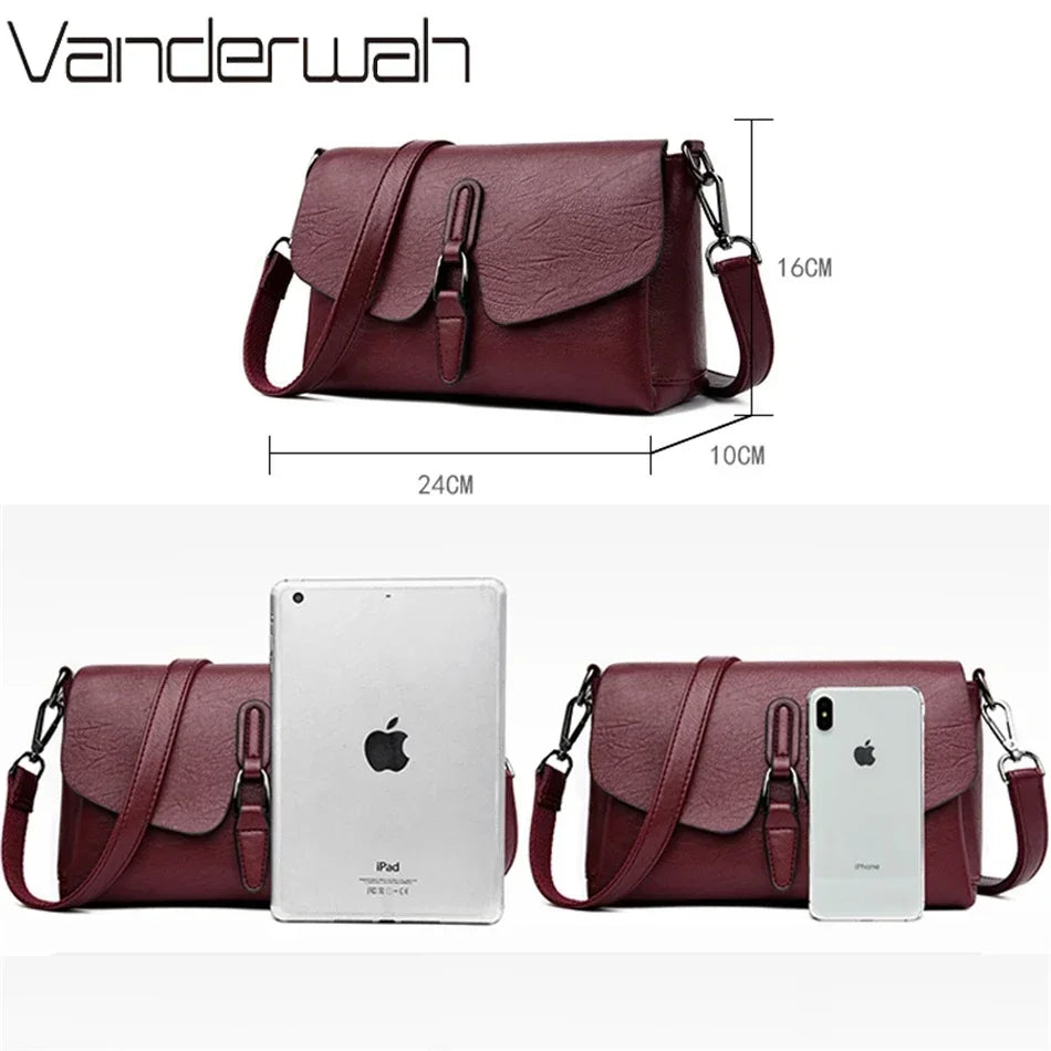Premium Leather Crossbody - Classic Designer Style