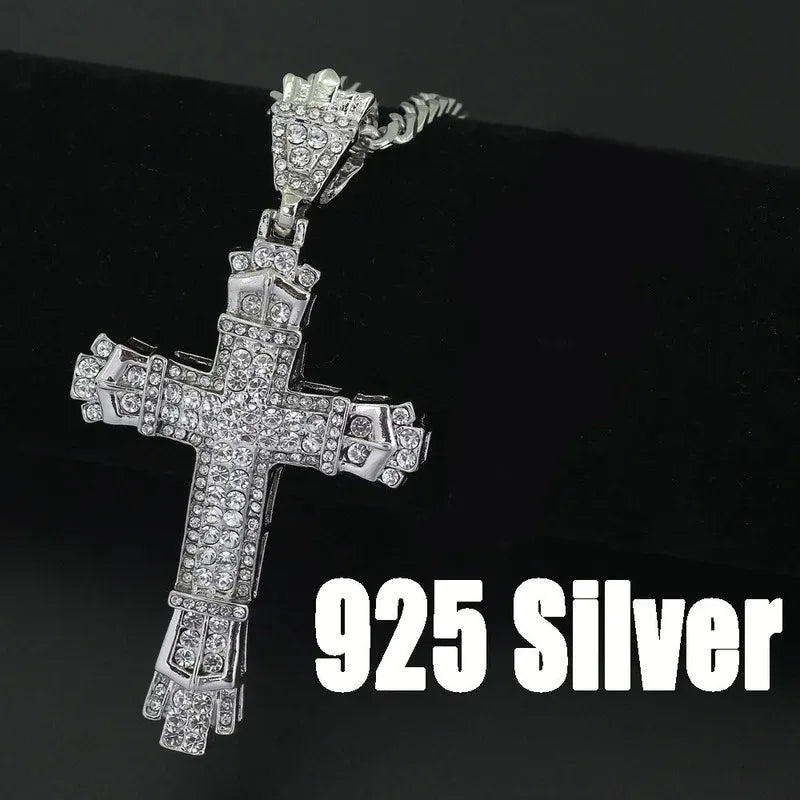 Urban Style Rhinestone Cross Necklace