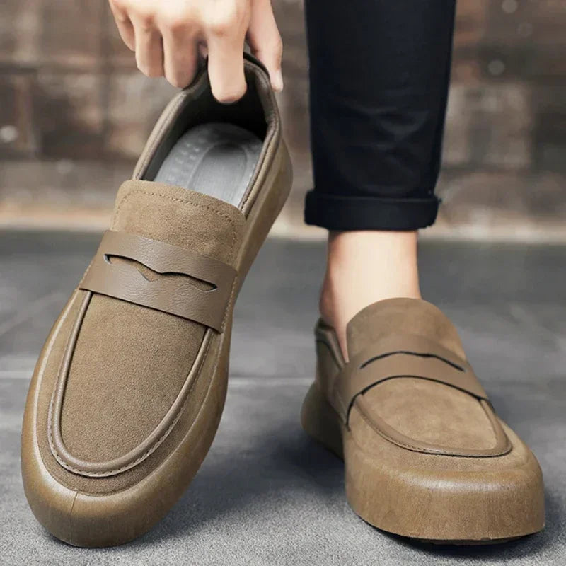 Casual Leather-Style Slip-On Loafers