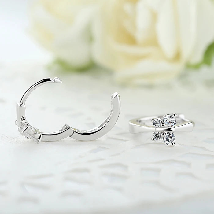 925 Sterling Silver Butterfly Huggie Earrings