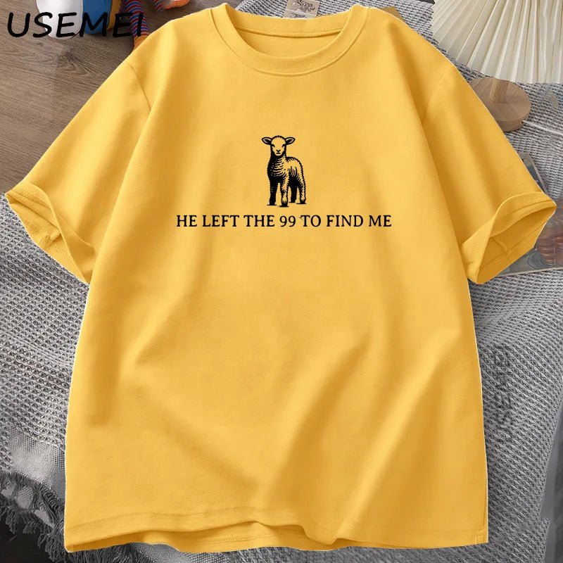 Retro Religious Graphic Print Cotton T-Shirt