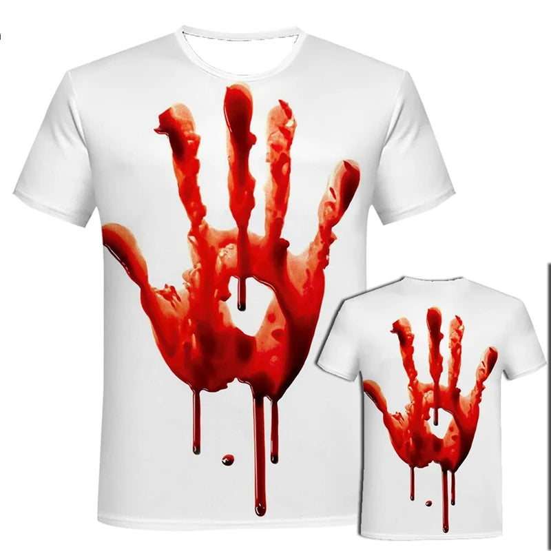 The "Carnage" 3D Graphic Oversized Tee – Horror Blood Palm Harajuku Streetwear