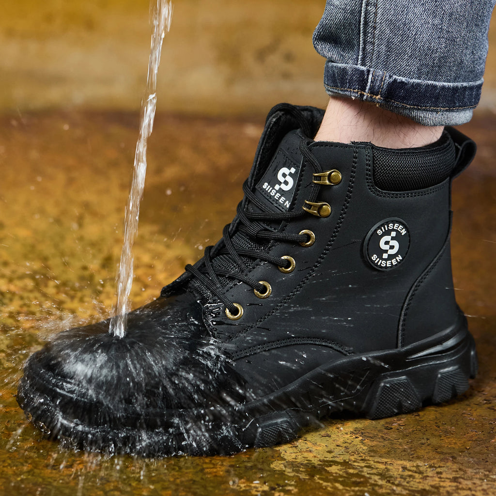 Waterproof Steel-Toe Work Boots - Thermal Winter Edition