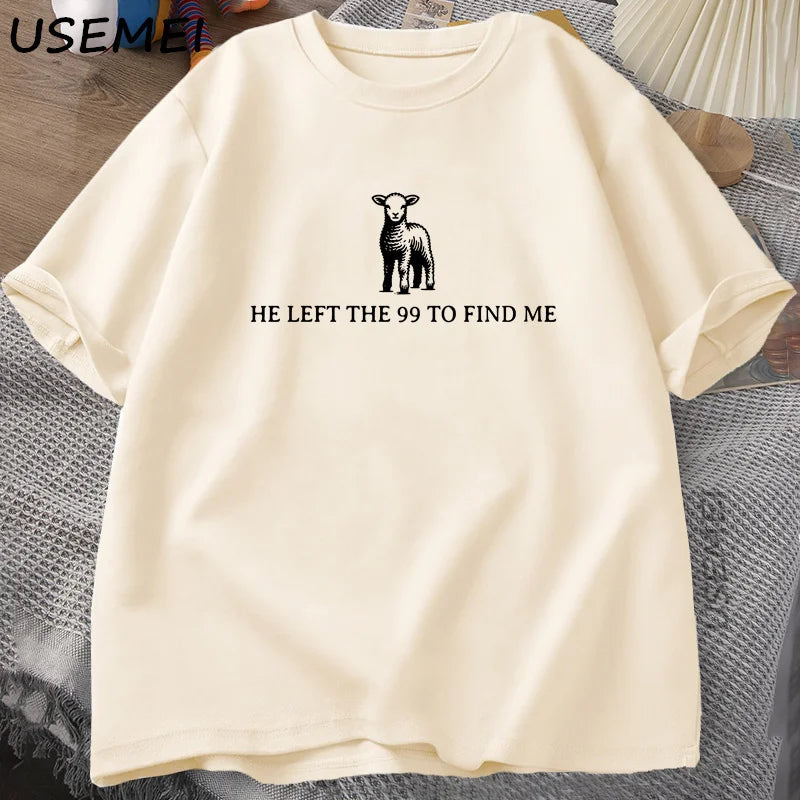 Retro Religious Graphic Print Cotton T-Shirt