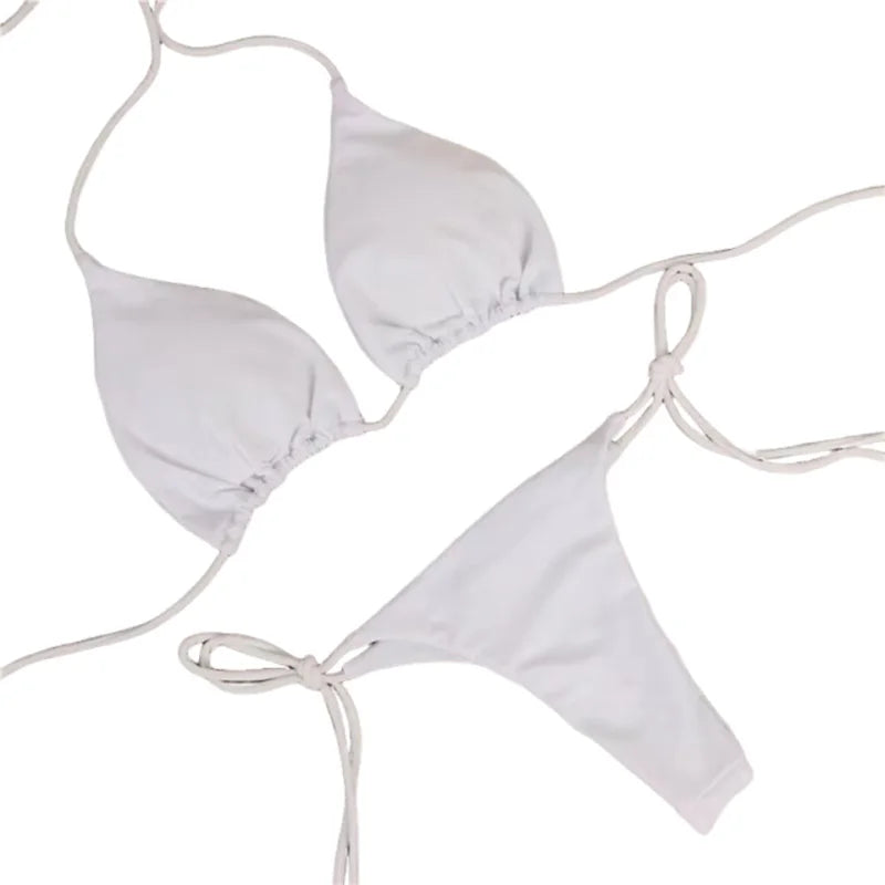 The "Aura Solis" Triangle Bikini Set – Sexy Halter Two-Piece Swimsuit