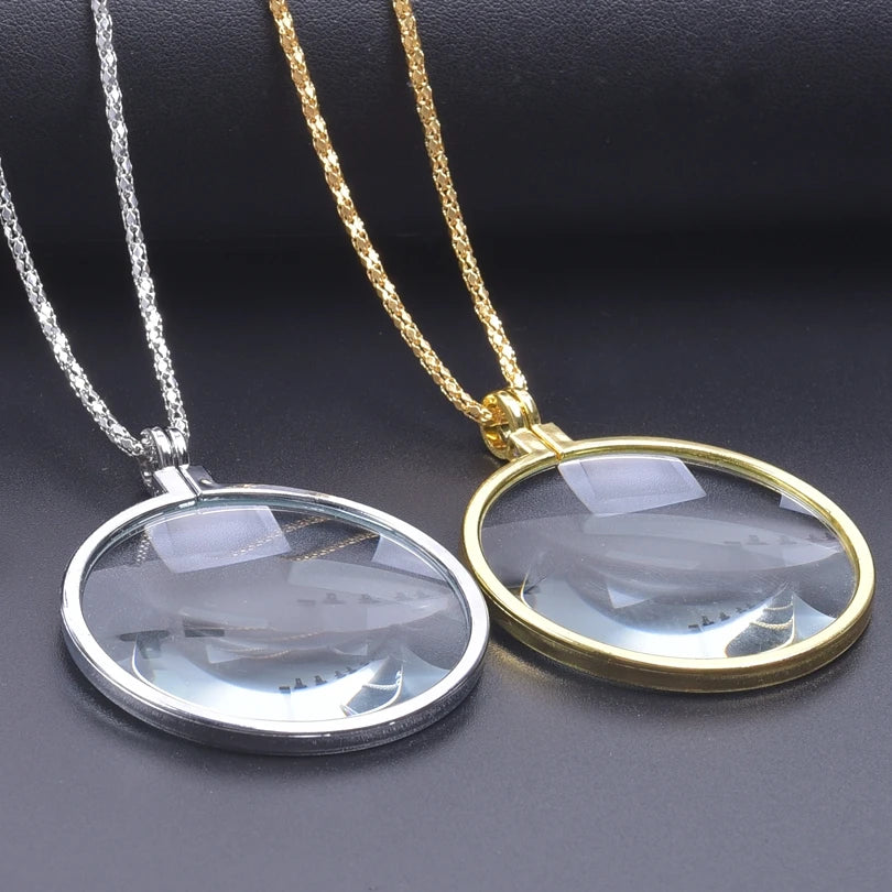 The "Aura" 5X Magnifier Pendant Necklace – Portable Vintage Reading Lens