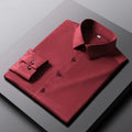 The "IronLess" Smart Business Shirt – Wrinkle-Resistant Solid Color Top