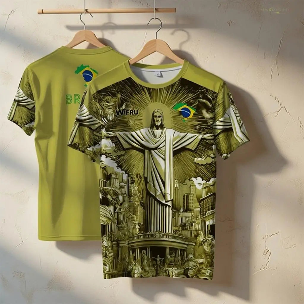 Seleção "Faith" Football Jersey – 2026 Brazil Jesus Print Training Tee