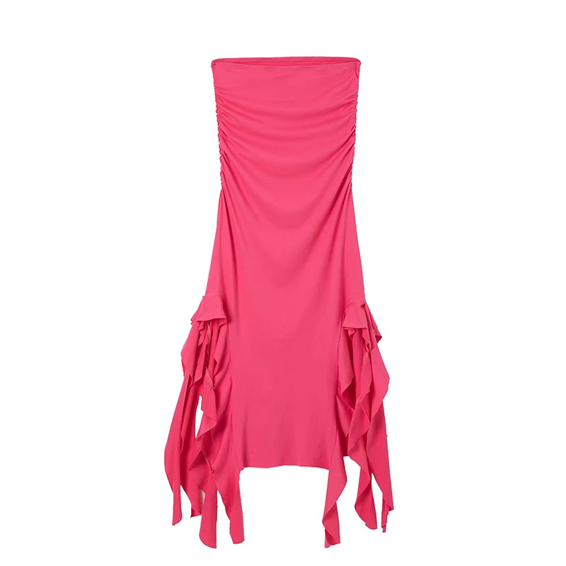 Elegant Asymmetrical One-Shoulder Midi Dress - Summer Casual & Formal Wear for Women