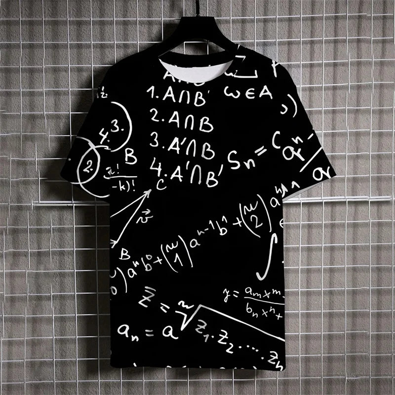 Hypothesis Math Formula Tee – 3D Printed Science Graphic T-Shirt
