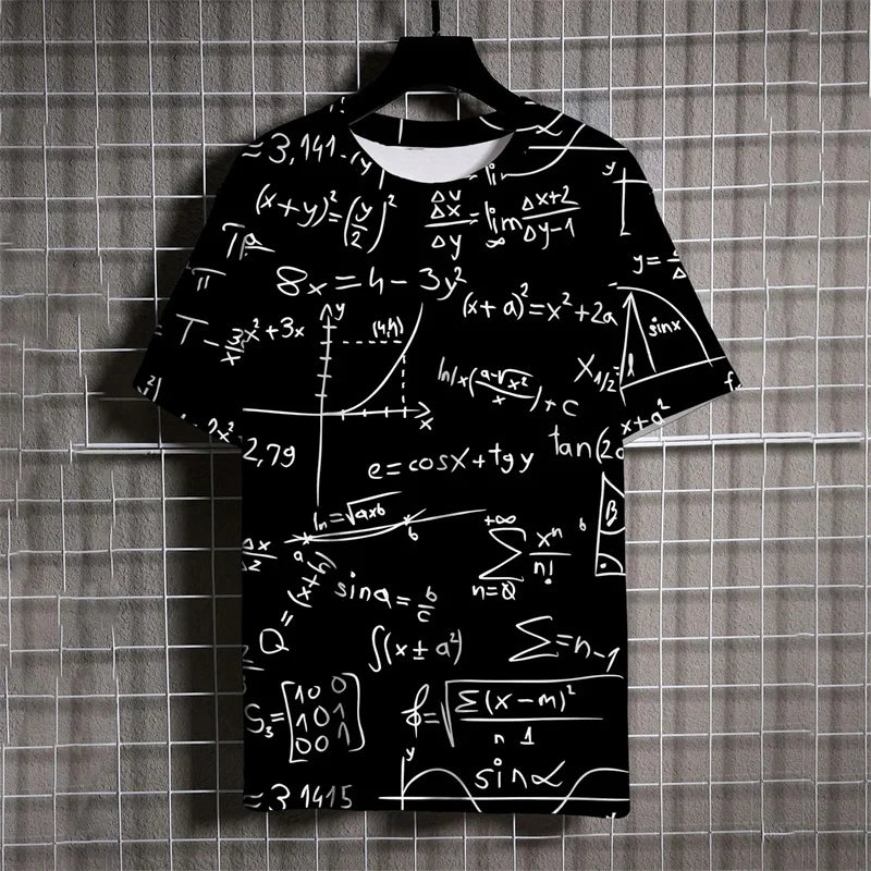 Hypothesis Math Formula Tee – 3D Printed Science Graphic T-Shirt