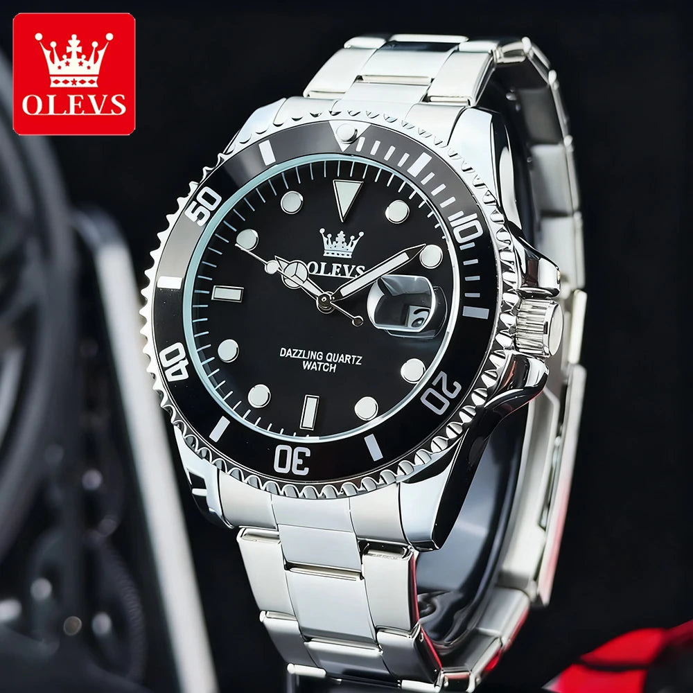 OLEVS Luxury Stainless Steel Quartz Watch