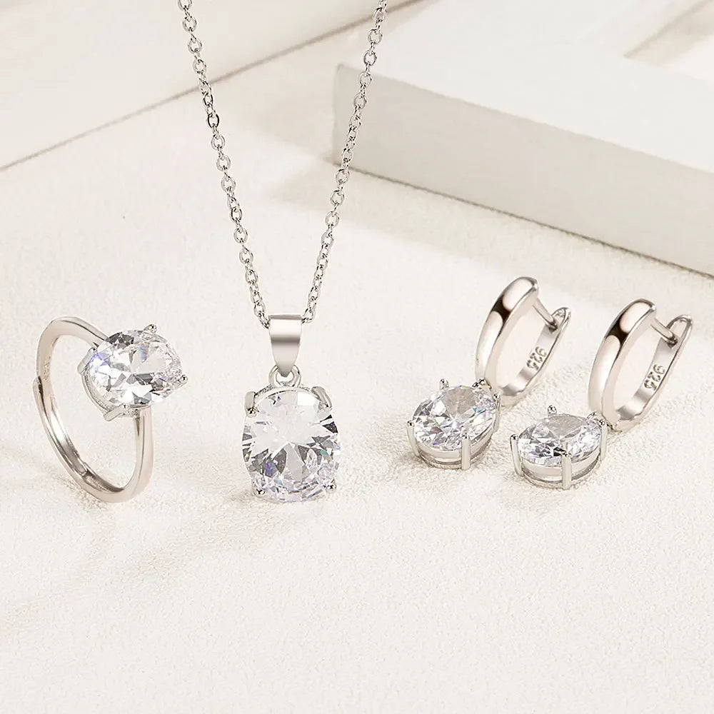 Lunar Aura Ellipse Jewelry Set