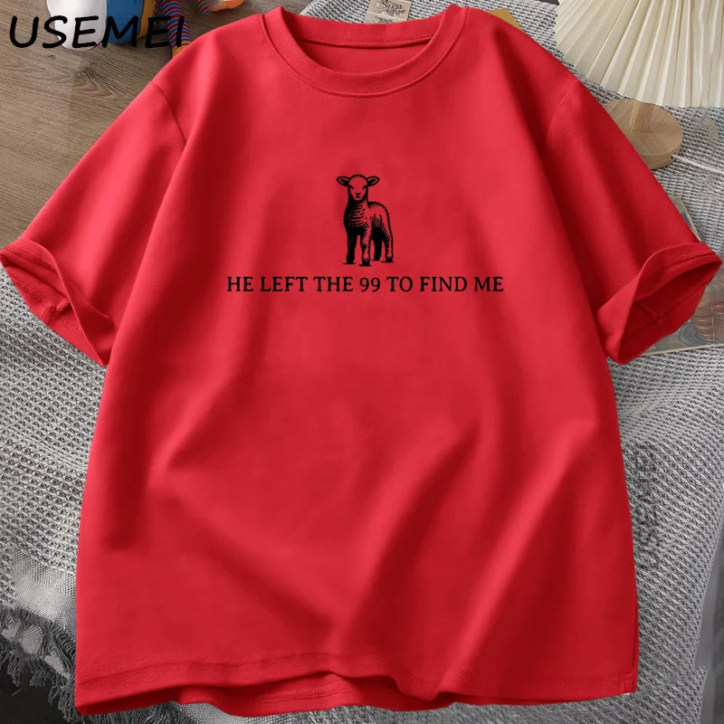Retro Religious Graphic Print Cotton T-Shirt