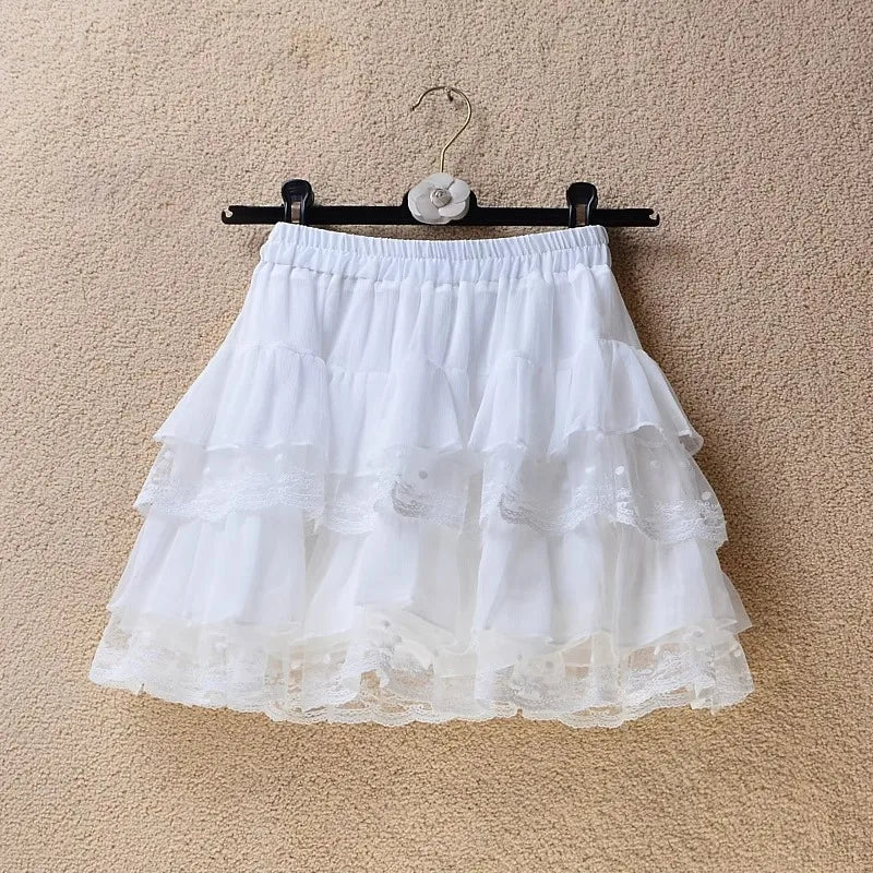Seraphina Tiered Summer Lace Mini Skirt