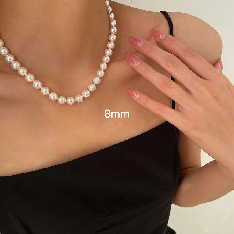 Classic Imitation Pearl Collarbone Necklace