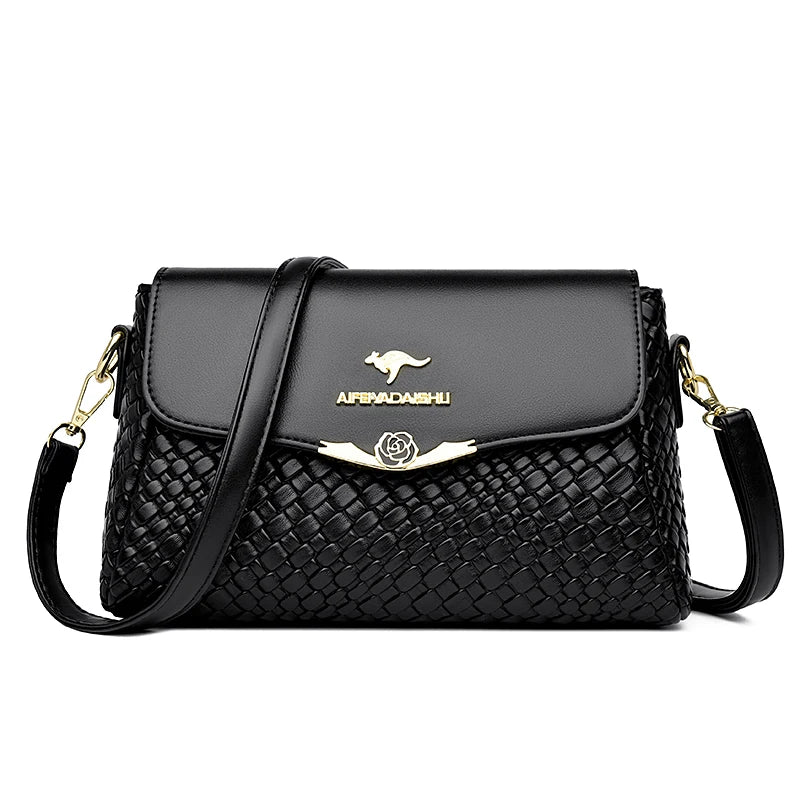 Luxury Woven Shoulder Bag - Elegant Designer Style